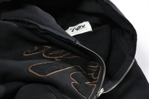 Black Chenille Hoodie
