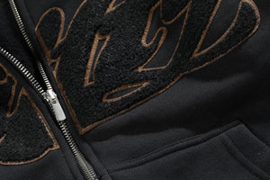 Black Chenille Hoodie