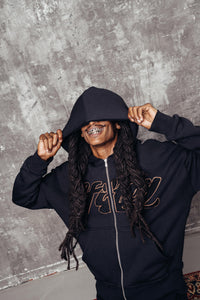 Black Chenille Hoodie