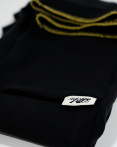 Black Ribbed Panel Joggers