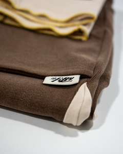 Brown Ribbed Panel Joggers