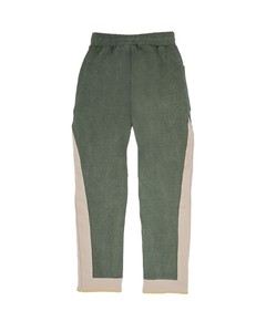 Green Ribbed Panel Joggers