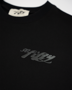 Black Puff Print Logo Tee